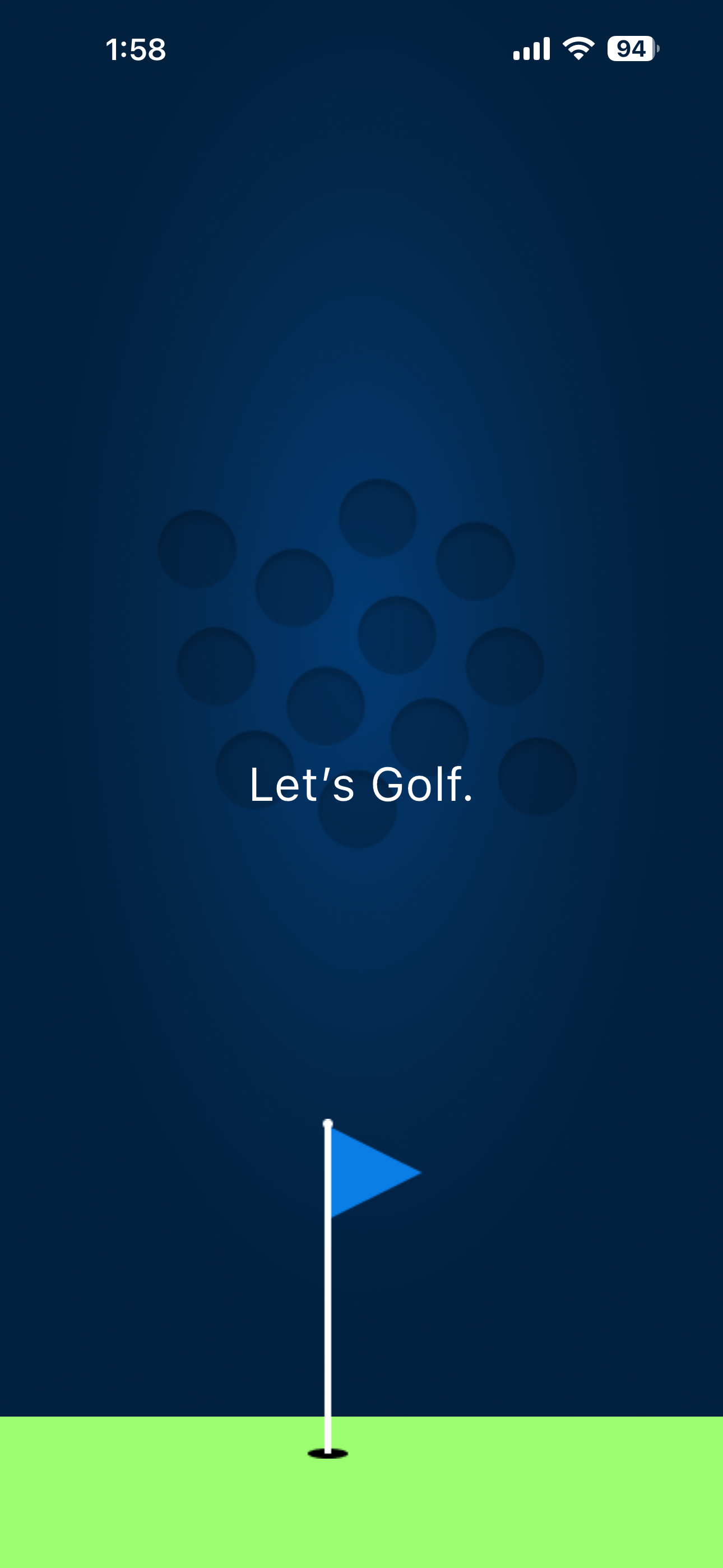 Linked Golf splash screen with the "Let's Golf." tagline
